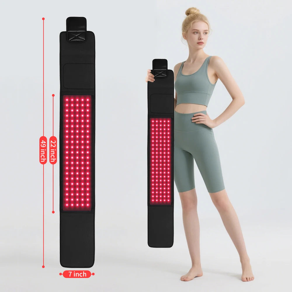 Red Light Blet Infrared Light Wrap for Body Pain Relief for Waist Back Stomach Muscle Repair, Decrease Inflammation, Speed Heal