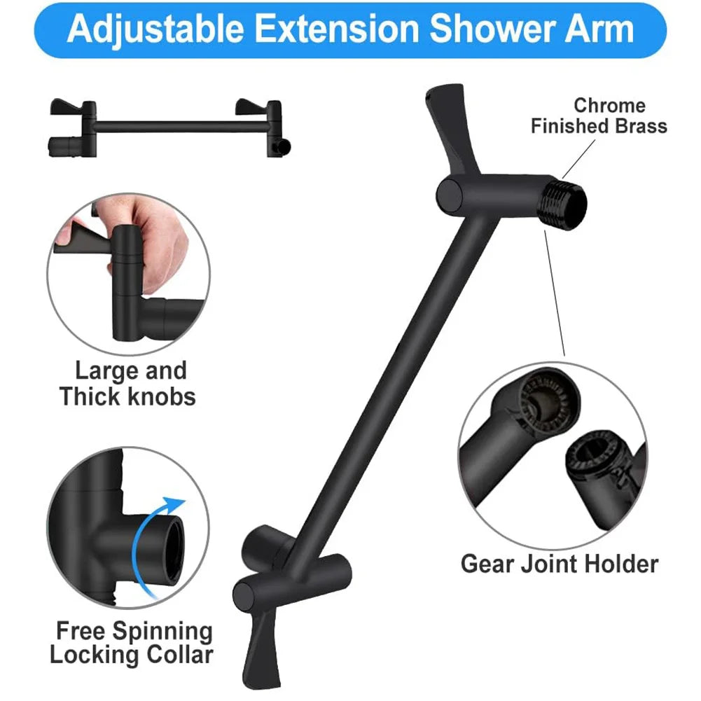 Shunmaii Rainfall Shower Head and Handheld Wall Mount Combo