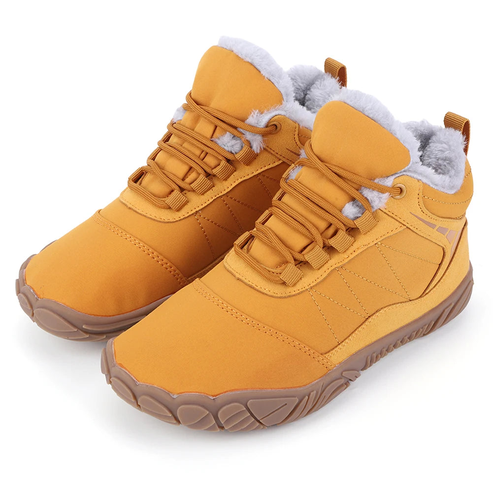 Winter Plush Boots Barefoot Snow Boots Non Slip Wide Toe Box Barefoot Shoes Outdoor Trekking Shoes for Travel Climbing