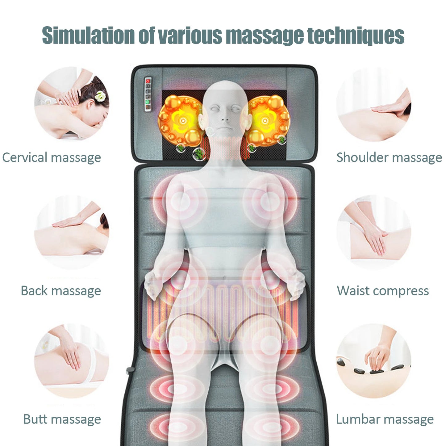 Full Body Massage Mat Lightweight Electric Vibrating Massager