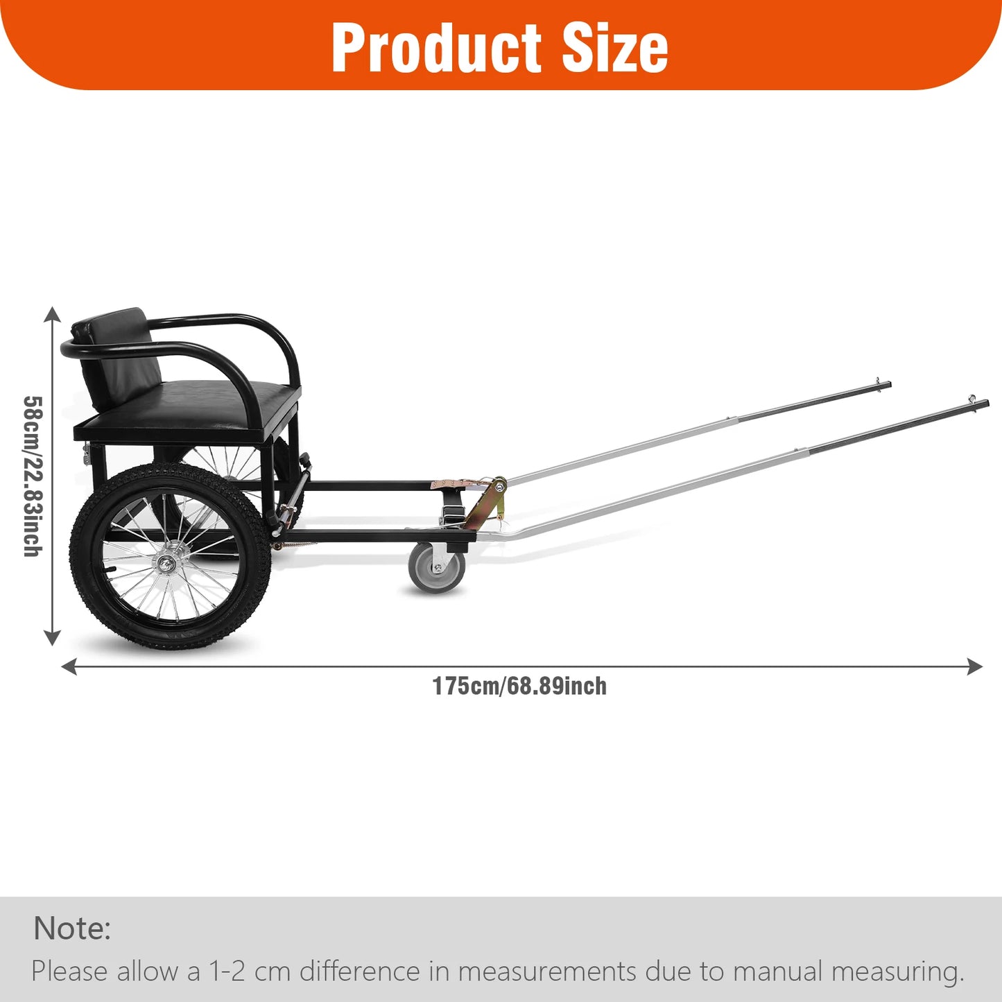 40-60KG Dog Pulling Stroller Cart Pet Walking Car with Seat Double Brake Pet Trailer for Medium Large Dogs Outdoor Shopping New
