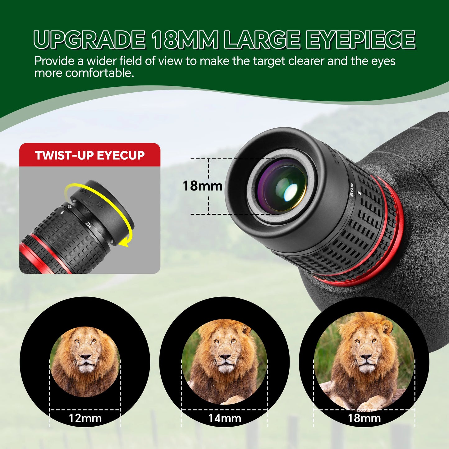 20-60X Zoom Spotting Scope With FMC Lens HD Vision