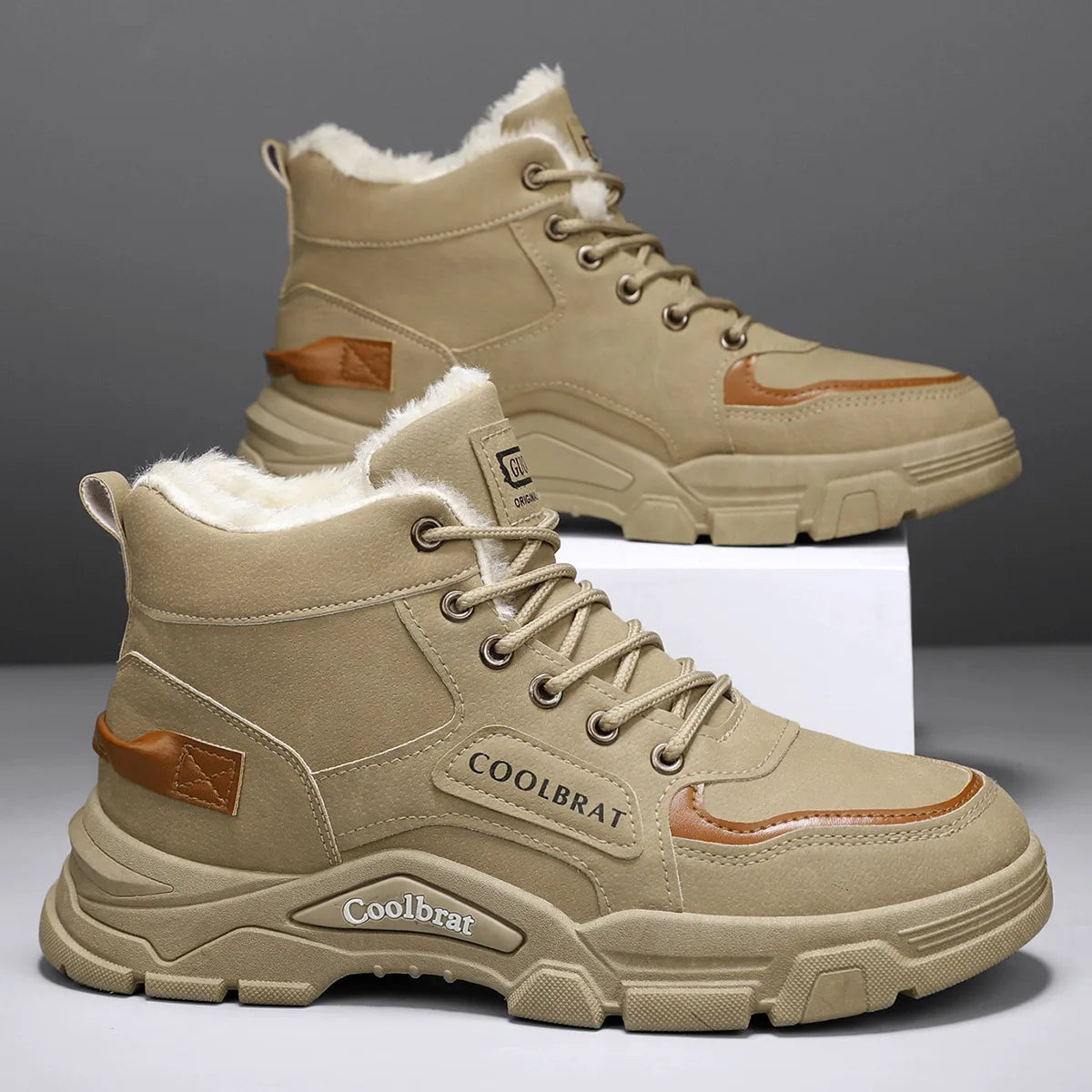 Men's Mid Calf Boots Basic Style Comfortable Cotton