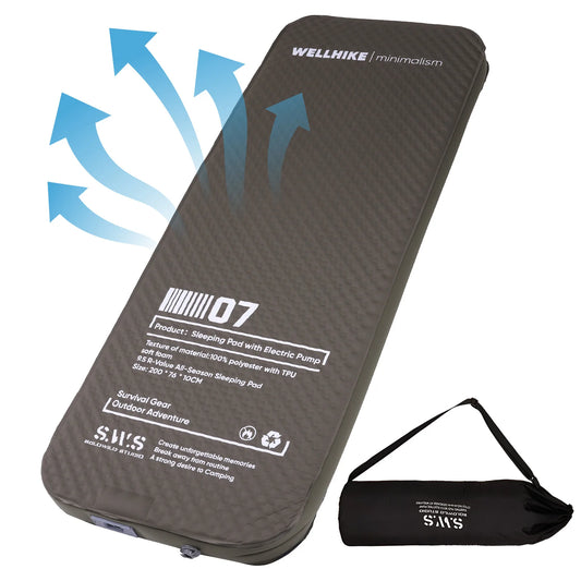 WELLHIKE Inflatable Sleeping Mat With Built In Pump For Camping
