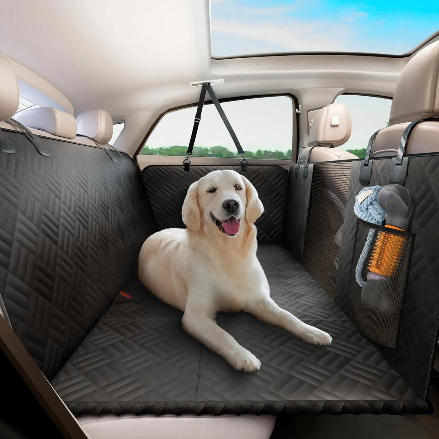 NONECN Car Rear Seat Dog Cover Hammock With Extender