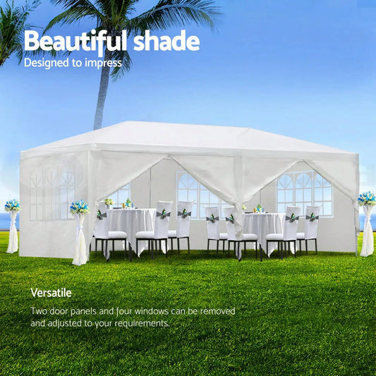NONECN Wedding Canopy Tent Outdoor Gazebo With 6 Removable Sides
