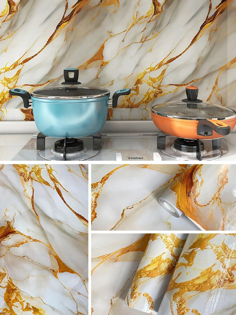 Imitation Marble Self-Adhesive Wallpaper For Living Room