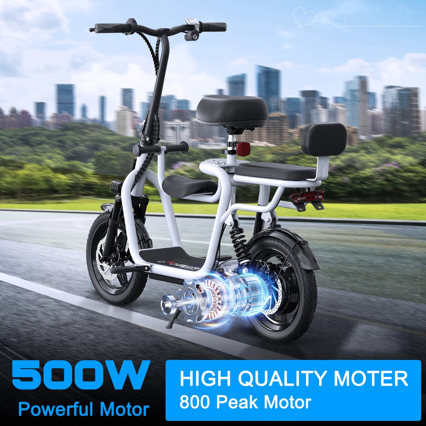 EILLEO SPACEWALK 36V Electric Scooter With Adjustable Seat And Brakes