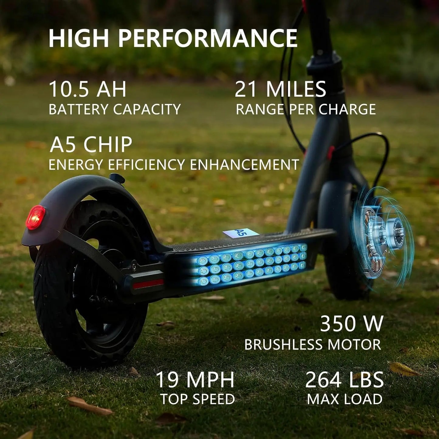 G5.0 Electric Scooter 36V 10.5Ah Long Range Foldable
