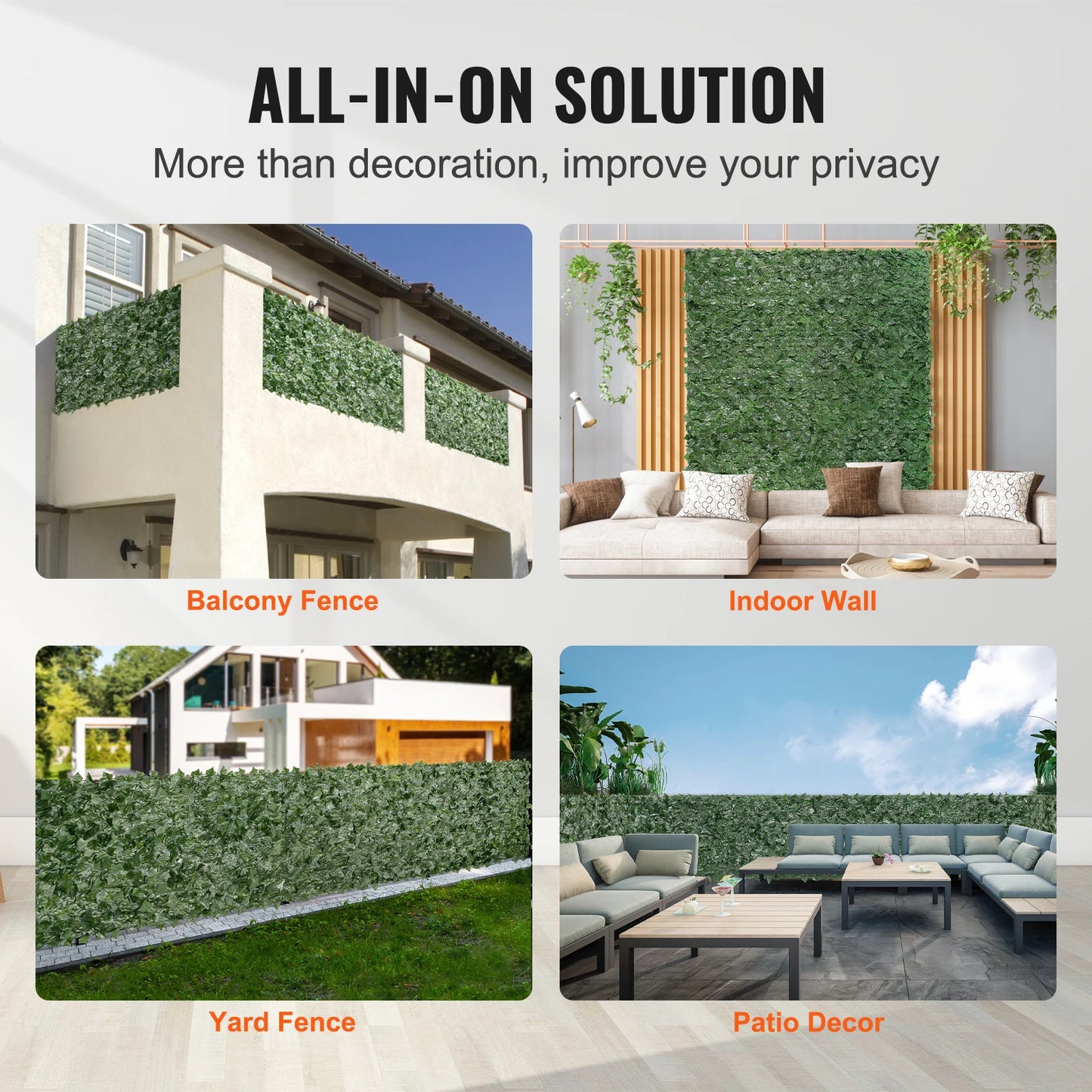 Ivy Privacy Fence Artificial Green Wall Screen For Outdoor Garden