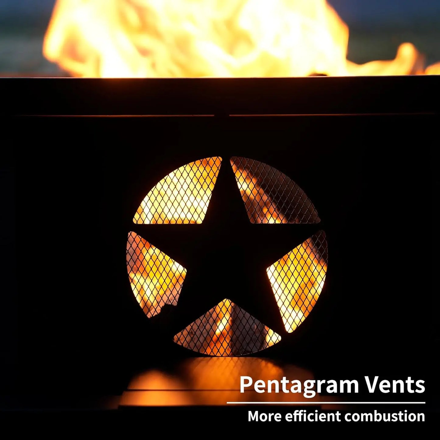 45 inch Large Fire Pit, Outdoor Fire Pit with Heavy Duty Construction, Wood Burning Fire Pits for Outside Octagonal, Customized