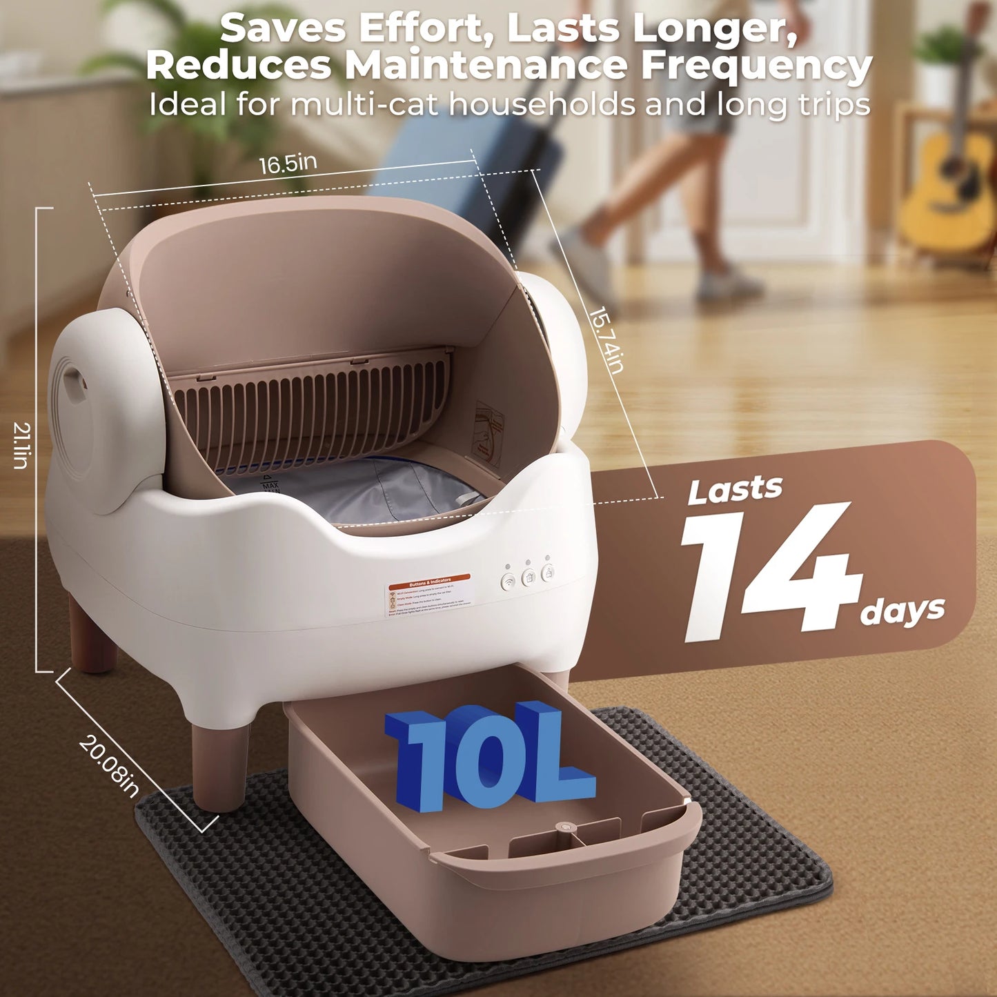 Lunapurr Automatic Self Cleaning Litter Box With App Control