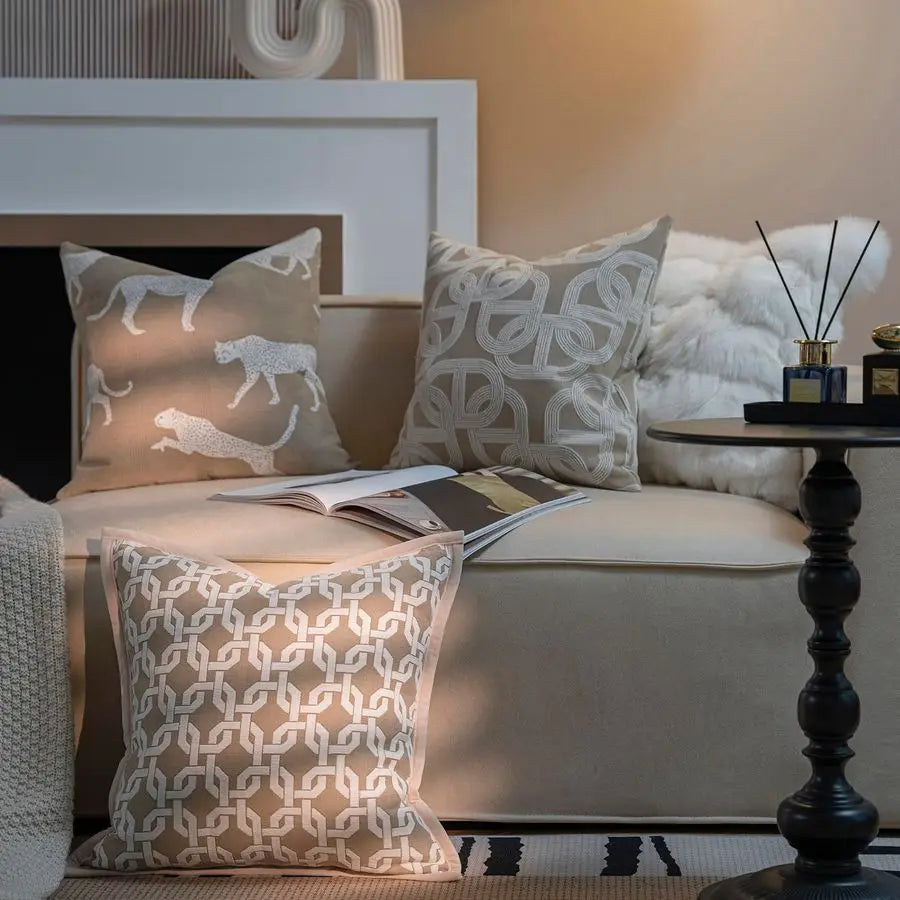 Croker Horse Pig Nose Horseshoe Pattern Chenille Throw Pillow Cover