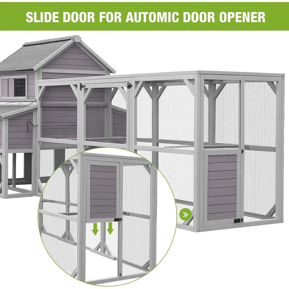 Wooden Chicken Coop With Run And Nesting Boxes For 10 To 15 Chickens