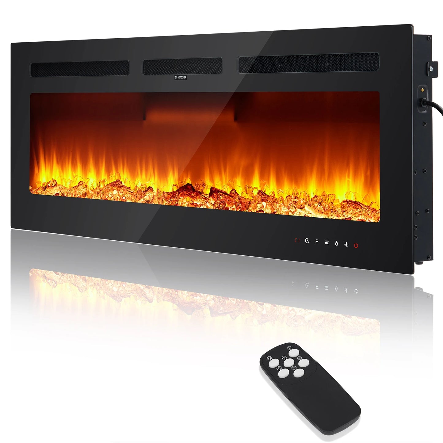 Acekool Electric Fireplace With Remote Touch Screen Wall Mount