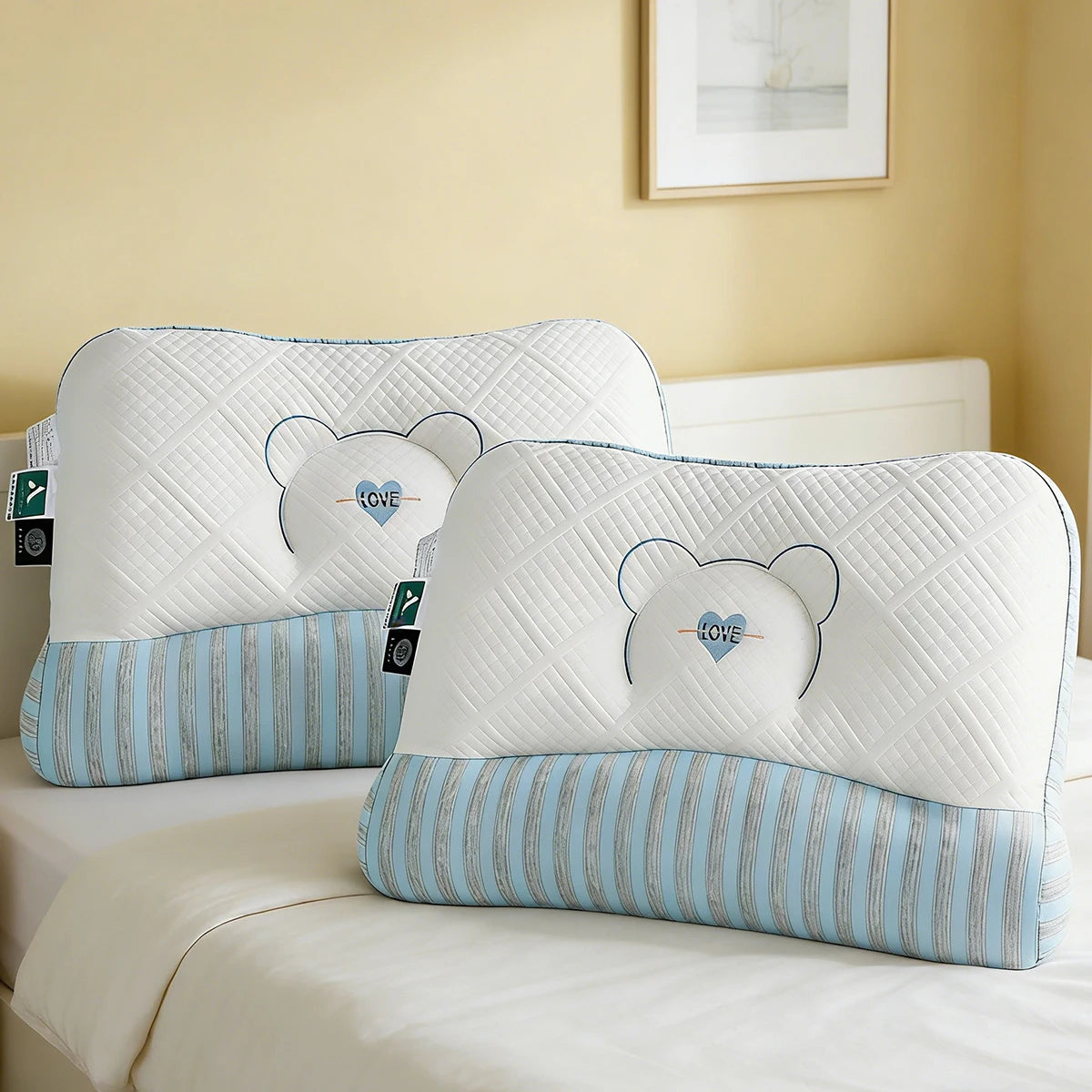 Cooling Sleep Pillow with Neck Support, Featuring a Breathable and Skin-Friendly Pillowcase