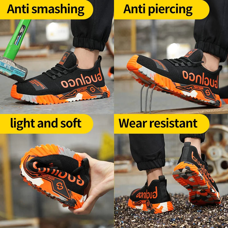NONE Soft Sole Anti Smash Puncture Safety Shoes