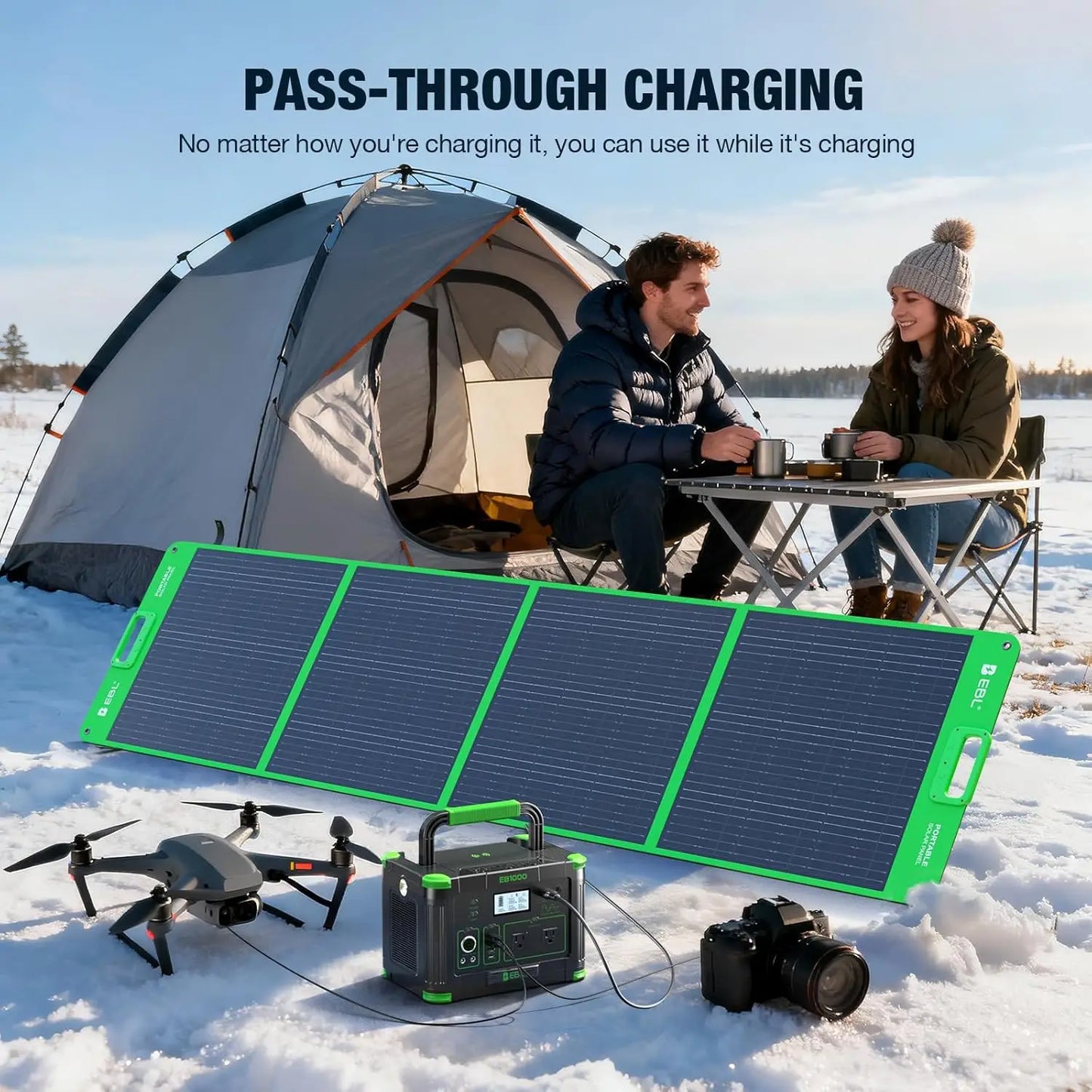 Portable Power Station 999Wh 1000W For Camping Wireless Charger