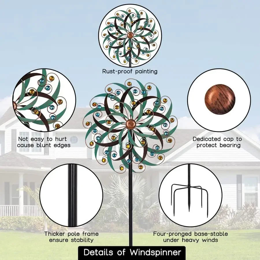 Large Metal Wind Spinners for Outdoor, Metal Yard Art Wind Sculptures amp Spinners for Yard and Garden Decorations 20x80 Inches