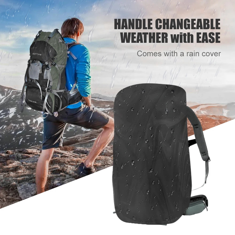 WEST TUNE Explorer Internal Frame Backpack for Hiking Rain Cover