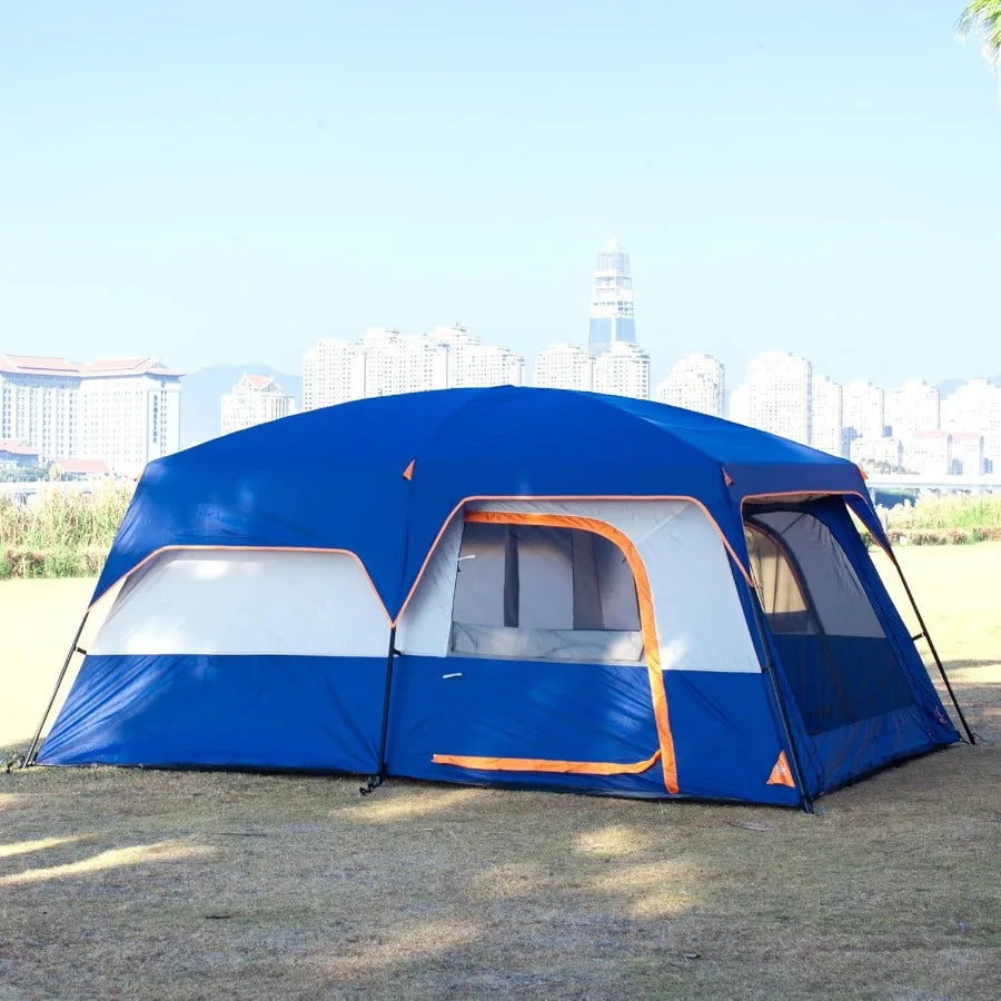 Waterproof Double Layer Tent With Two Rooms And Three Doors