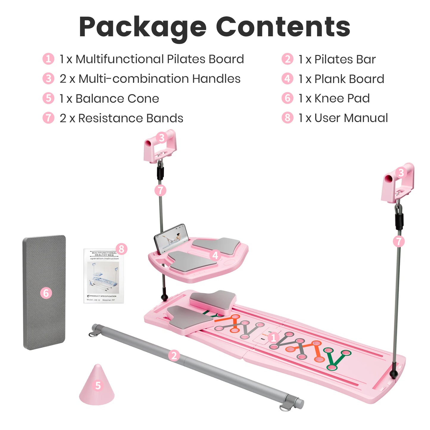 Portable 7-In-1 Foldable Pilates Board For Full-Body Core Training