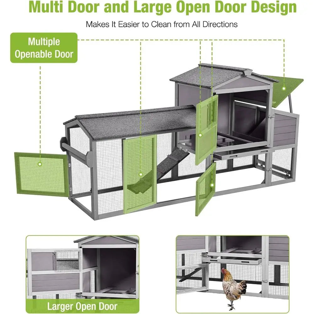 Outdoor Hen House Nesting Box Expandable Wooden Poultry Cage
