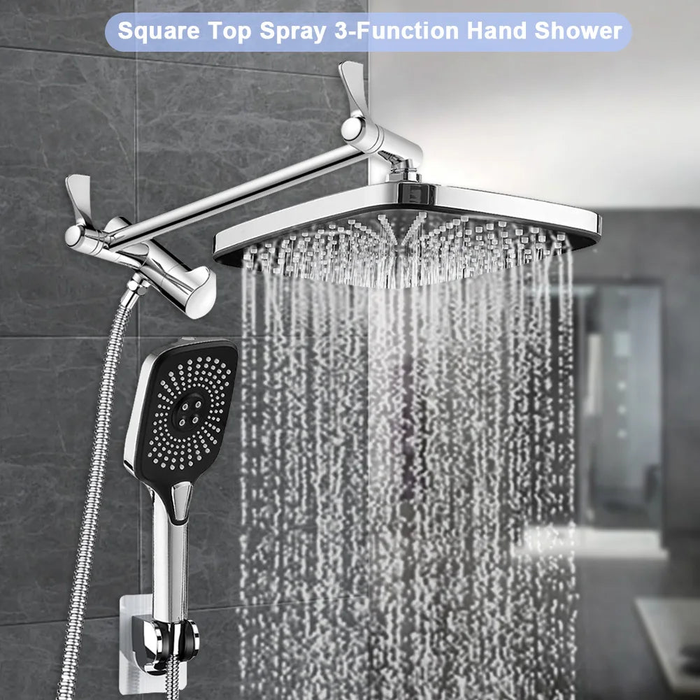 Shunmaii Rainfall Shower Head and Handheld Wall Mount Combo
