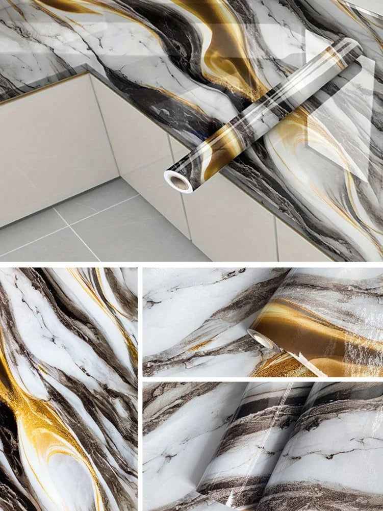 Imitation Marble Self-Adhesive Wallpaper For Living Room