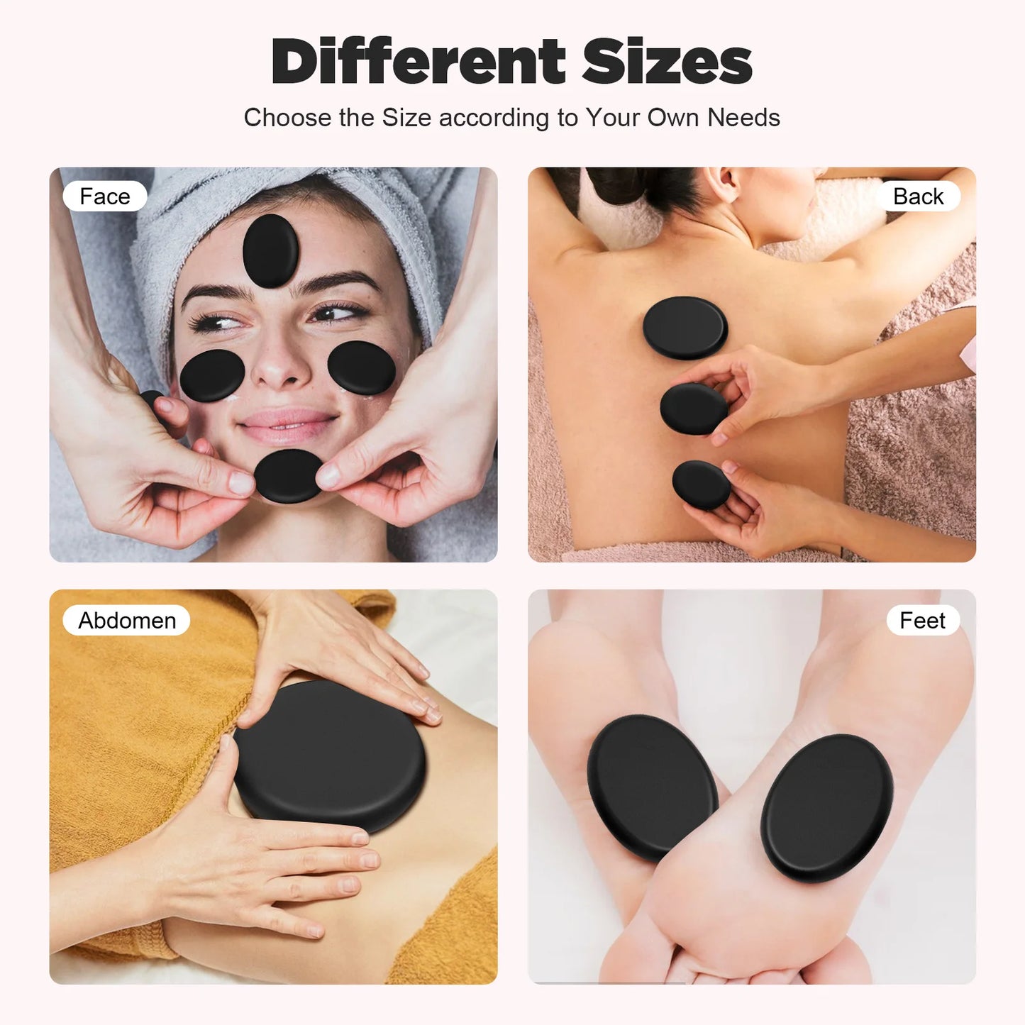 16 Pcs Hot Stones Massage Warmer Kit, Portable Hot Stones Massage Set with Heater Box for Home Spa Warming Therapy Relaxing