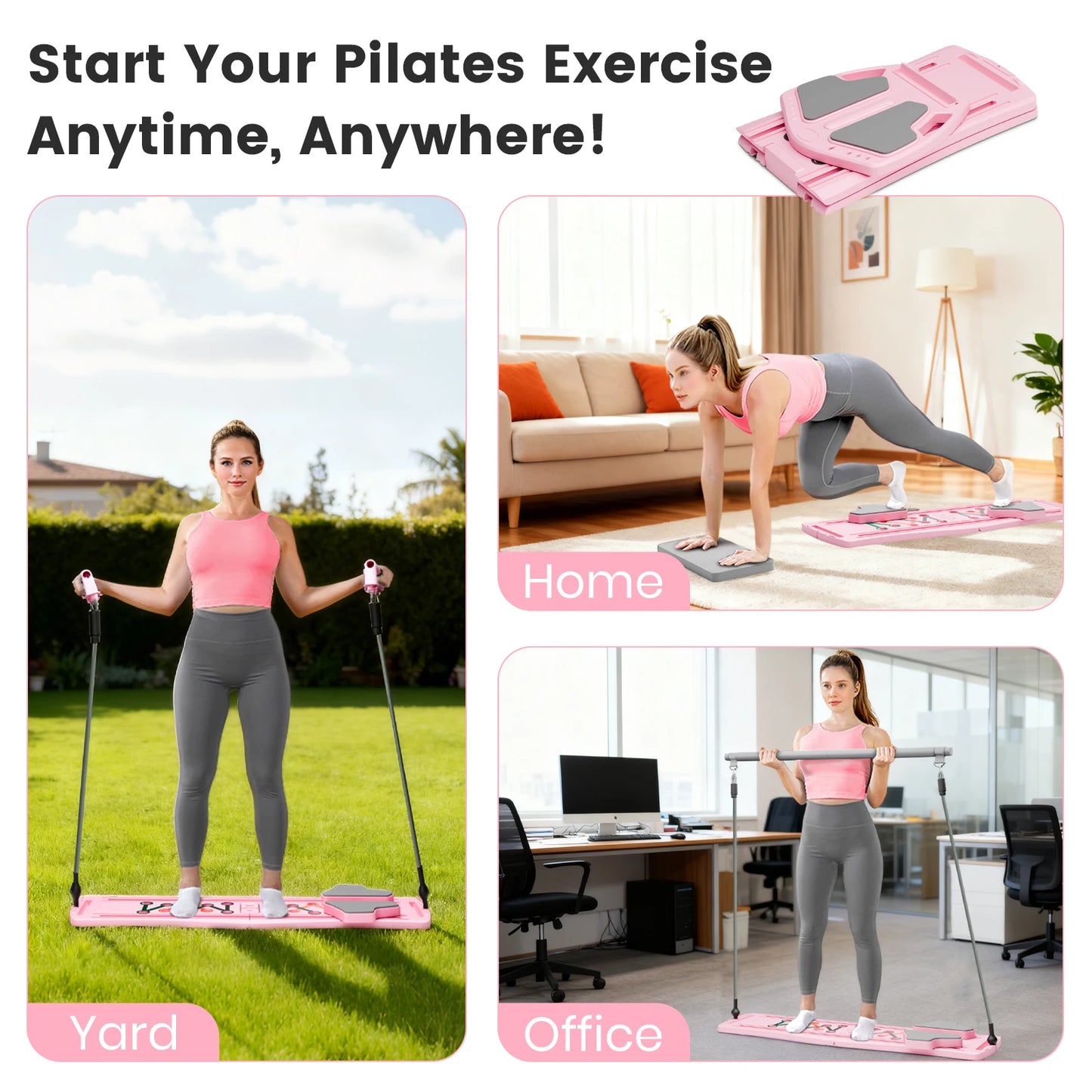 Portable 7-In-1 Foldable Pilates Board For Full-Body Core Training