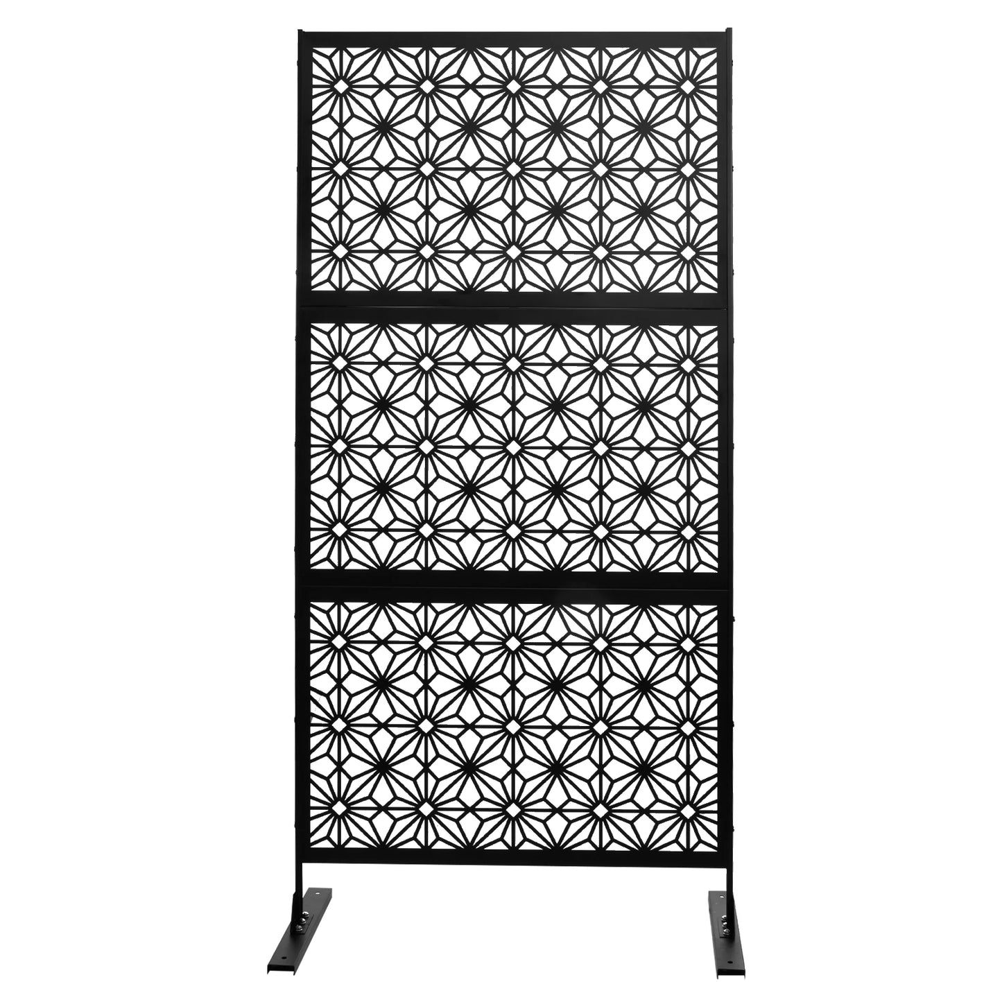 Outdoor Privacy Panel Freestanding Metal Screen With Stand