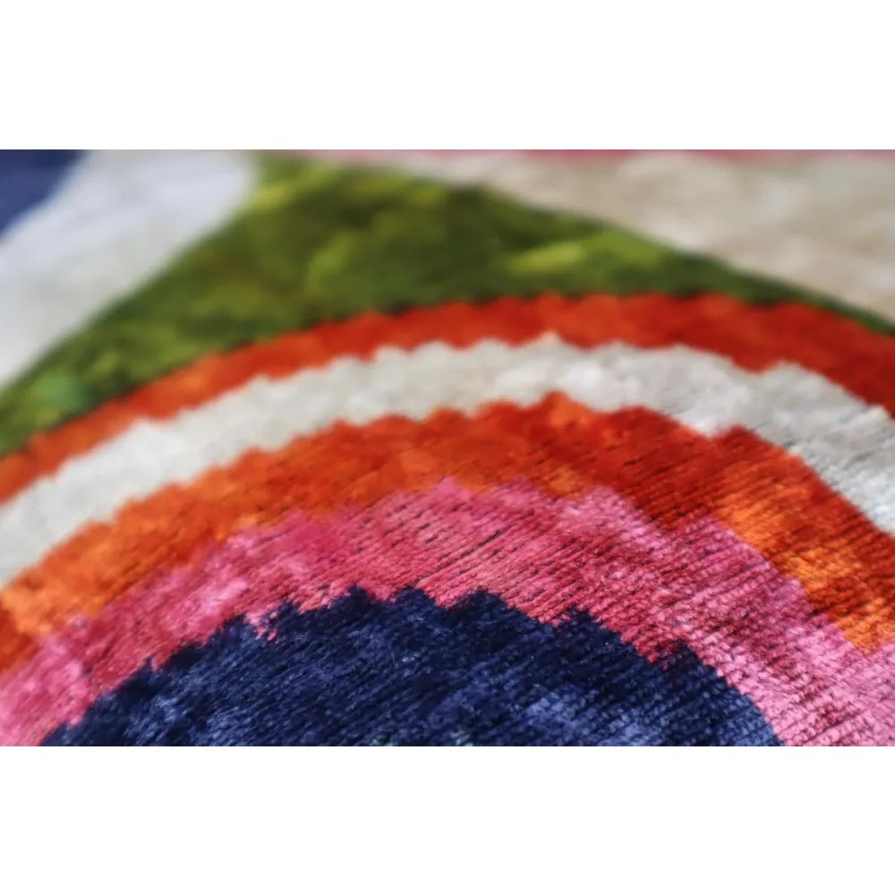 Colorful Silk Velvet Throw Pillow With Down Feather Fill