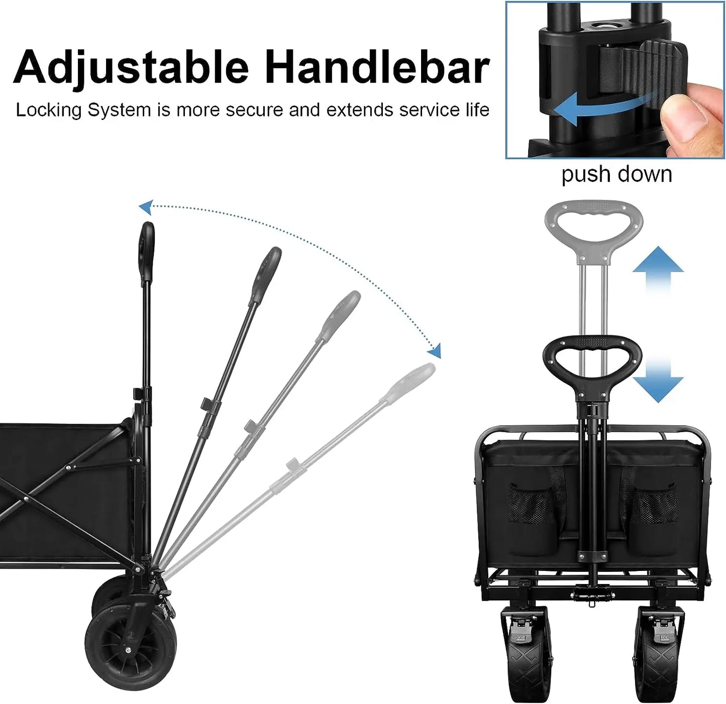 NONEL Folding Wagon With Wheels For Camping And Outdoor Use