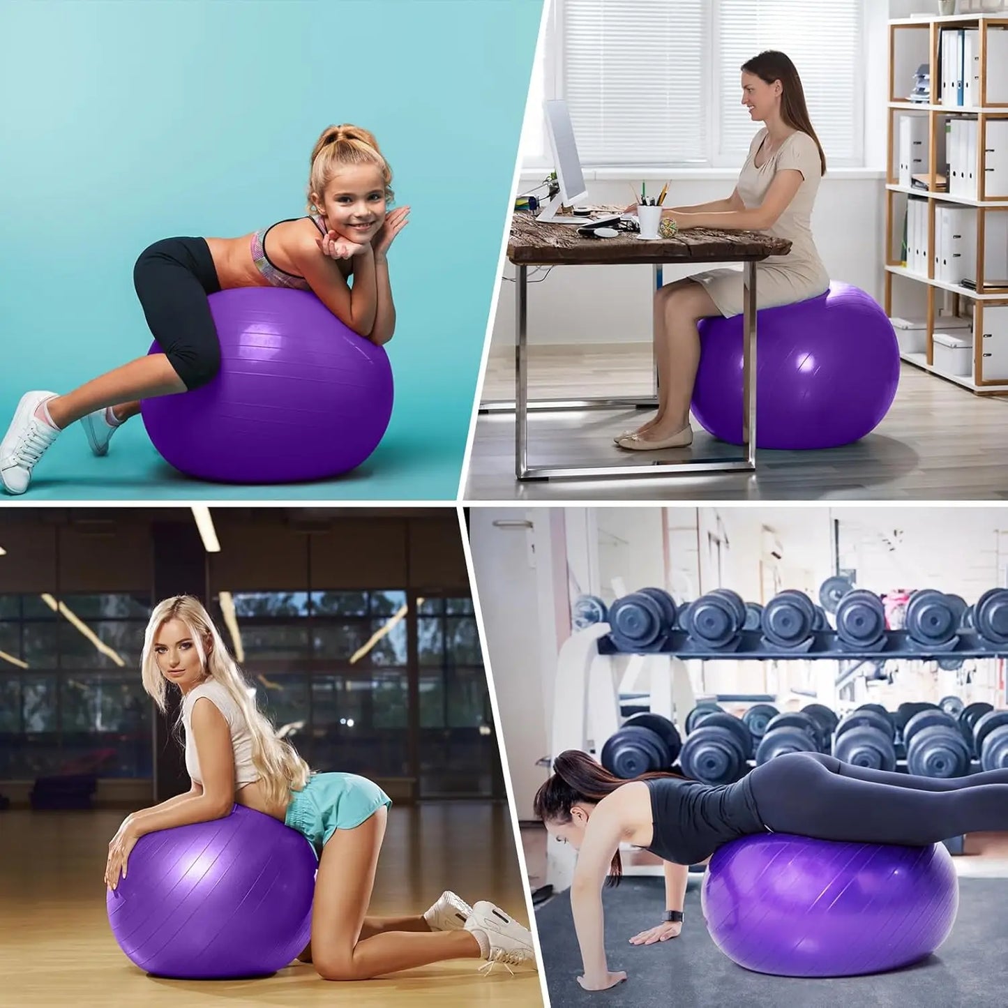 Anti-Burst Yoga Ball Set With Pump For Fitness Pregnancy Office