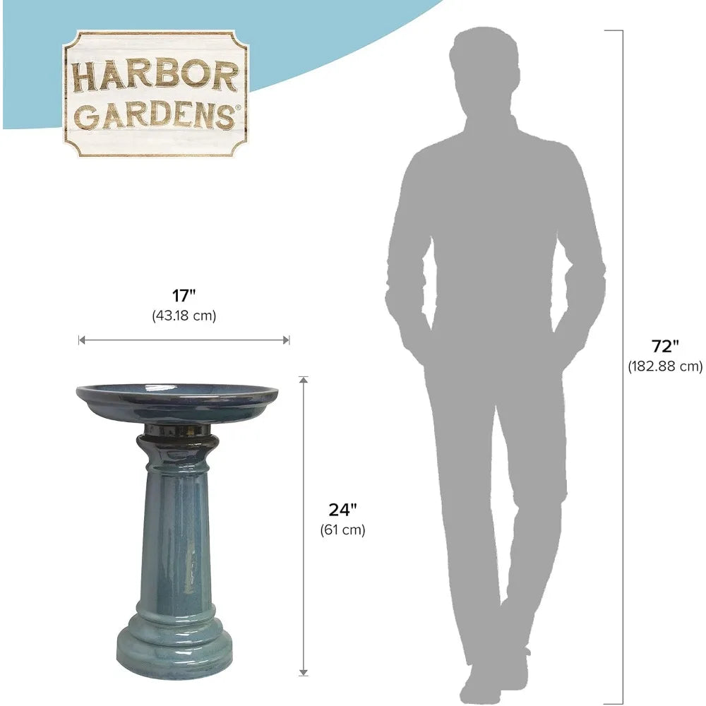 Durable Ceramic Bird Bath For Outdoor Use Weatherproof Garden Feature