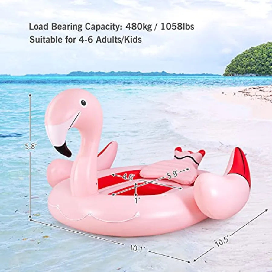 OLOEY Giant Flamingo Pool Float for Adults With Cup Holders