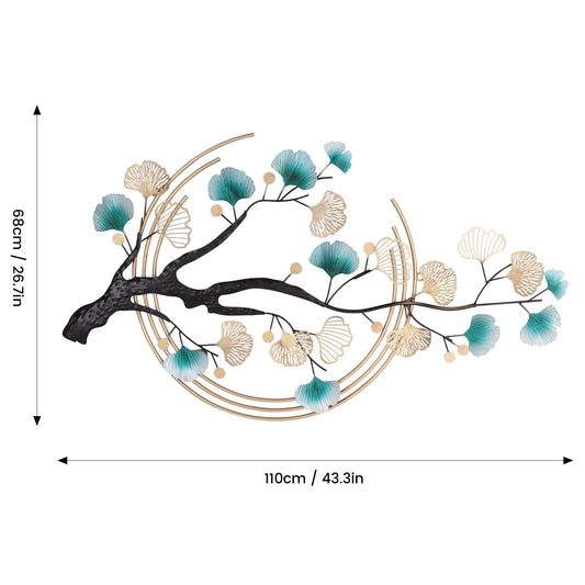 3D Ginkgo Tree Metal Wall Art Decor For Living Room
