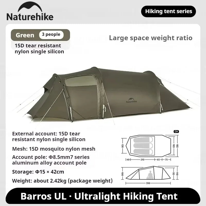 Naturehike Opalus UL Tunnel Tent 4-Season Lightweight Hiking