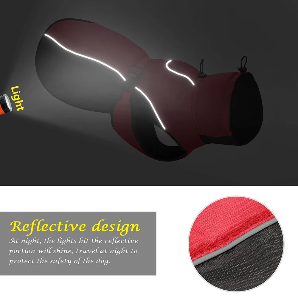 Waterproof Big Dog Coat Jacket Reflective Raincoat For Dogs