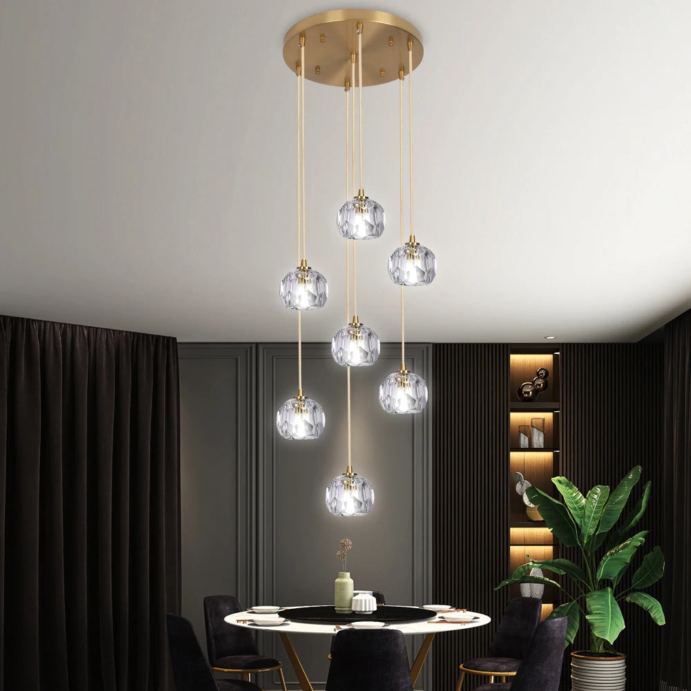 VETRULUS Crystal Pendant Ceiling Light Chandelier