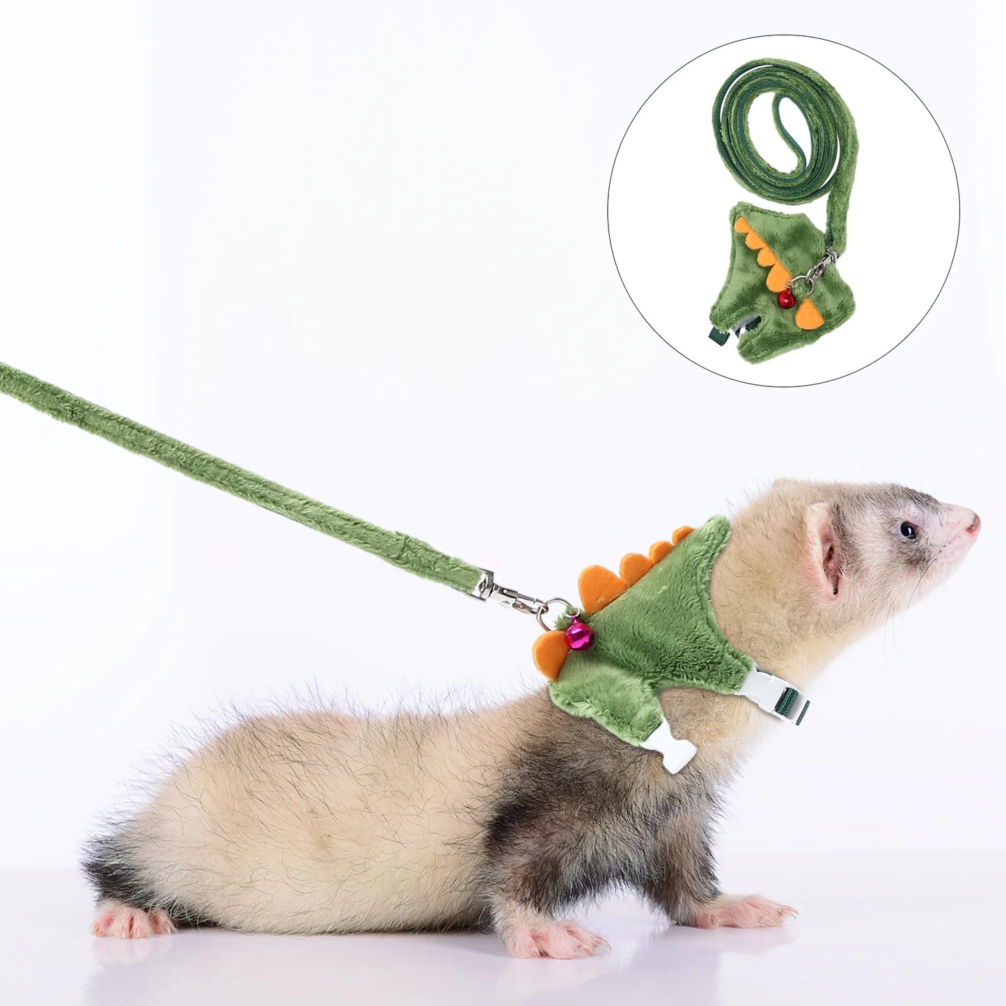 Cartoon Dragon Small Pet Harness With Leash For Ferret