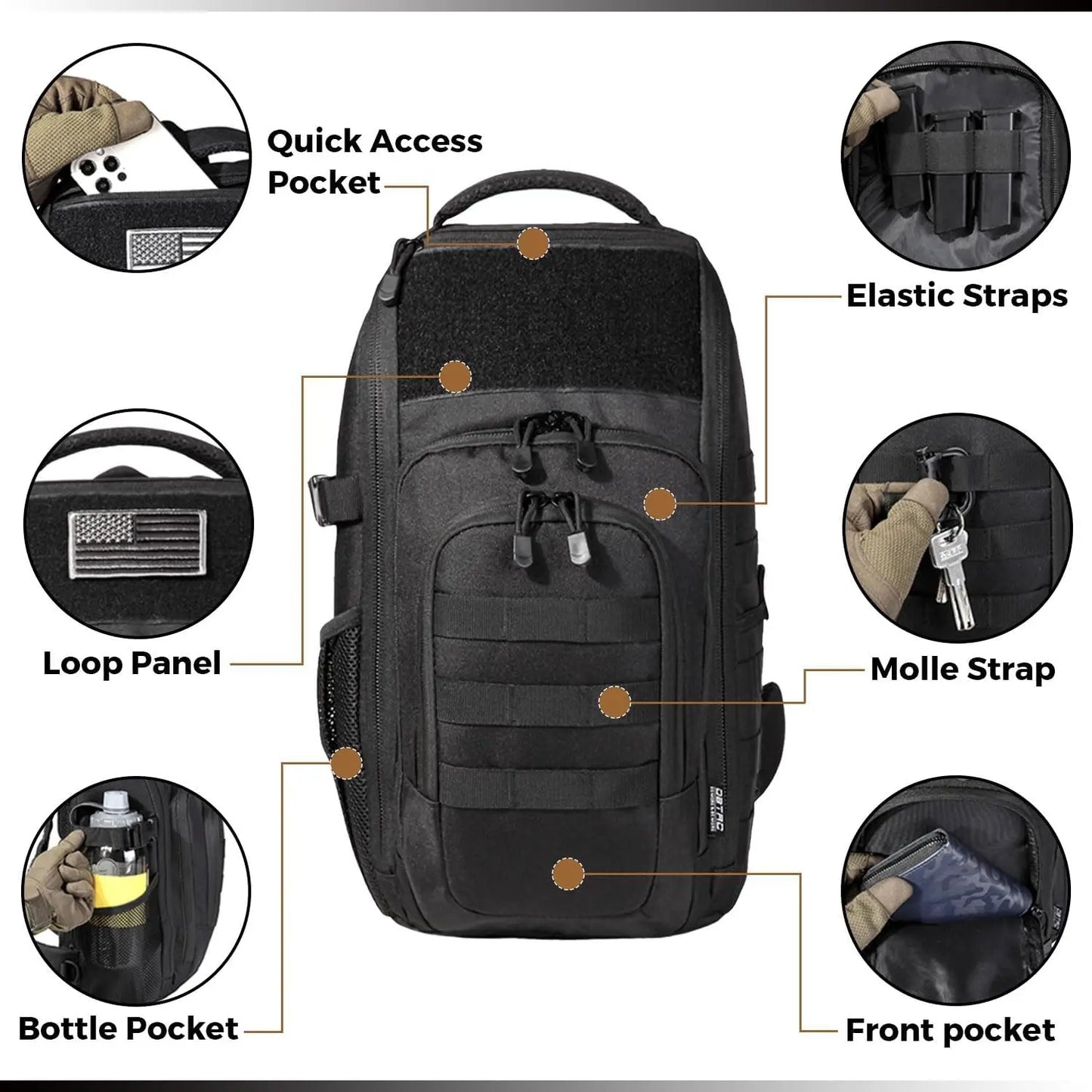 XMSJ DBTAC Tactical EDC Backpack For Everyday Carry And Travel
