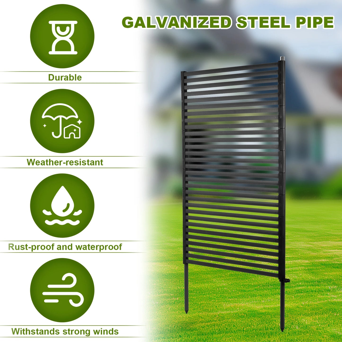 Galvanized Steel Privacy Fence Screen For Outdoor Patio Garden