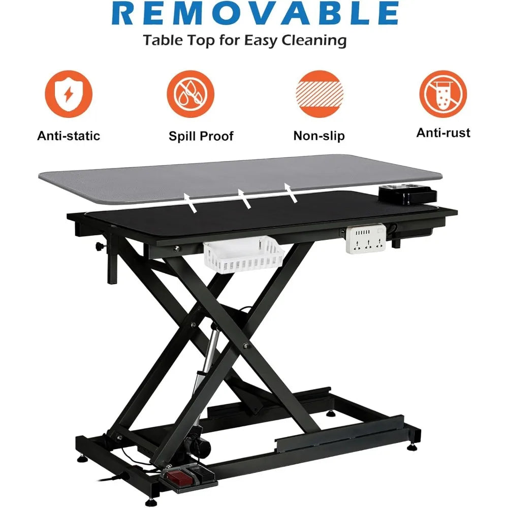 50'' Professional Electric Dog Grooming Table, Pet Grooming Table for Large Dogs Heavy Duty Height Adjustable with Dog Grooming
