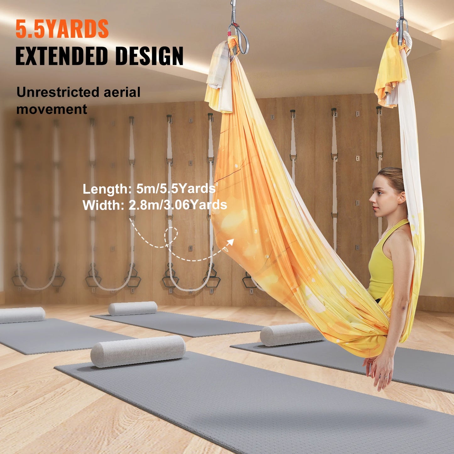 Aerial Yoga Hammock Nylon Fabric With Full Rigging Hardware