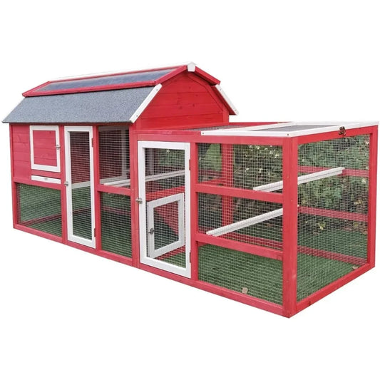 Large 102 Wood Chicken Coop Backyard Hen House Nesting Box & Run & Cleaning Tray New
