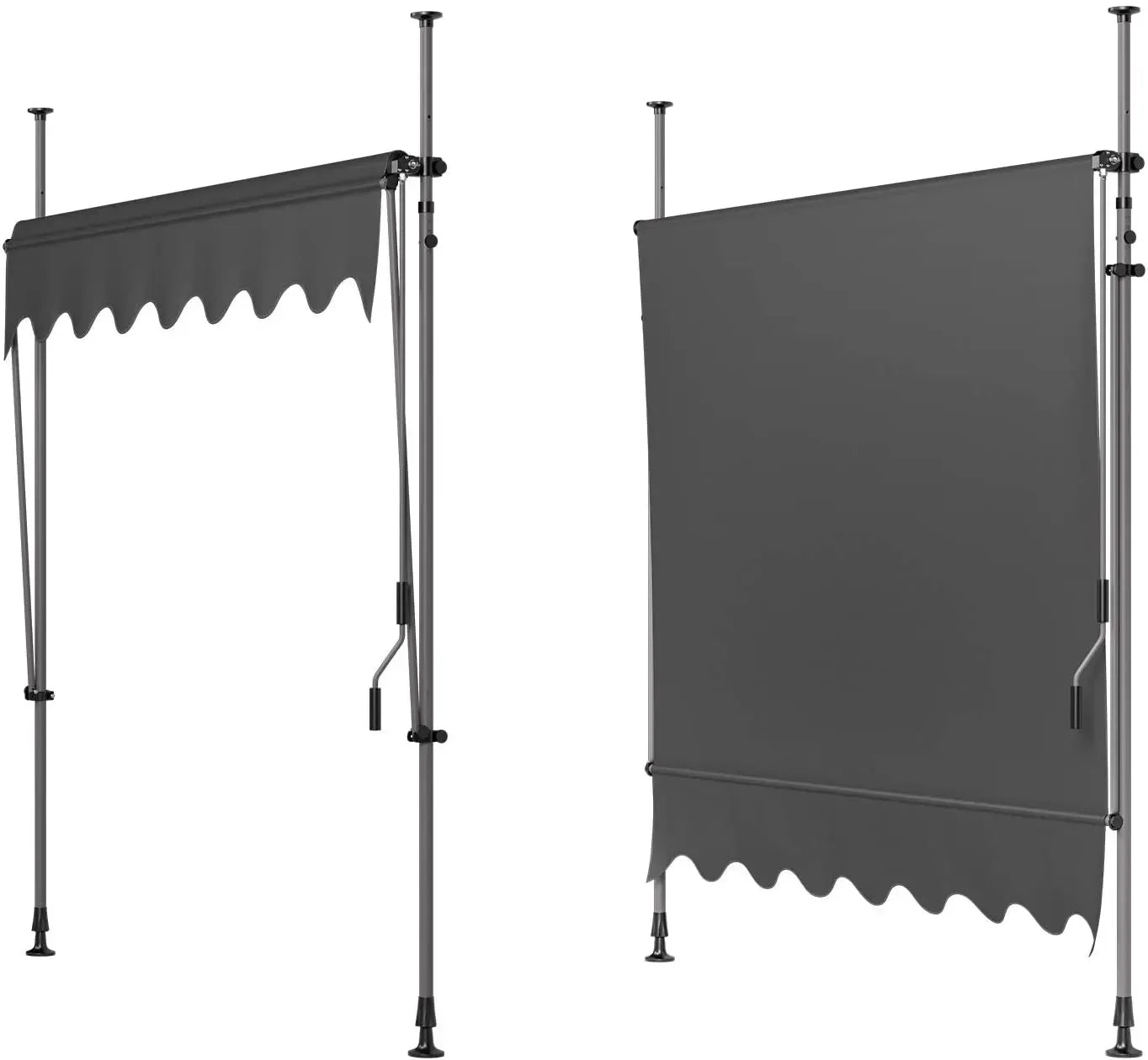 NONECN Retractable Balcony Patio Awning UV Protection With Hand Crank