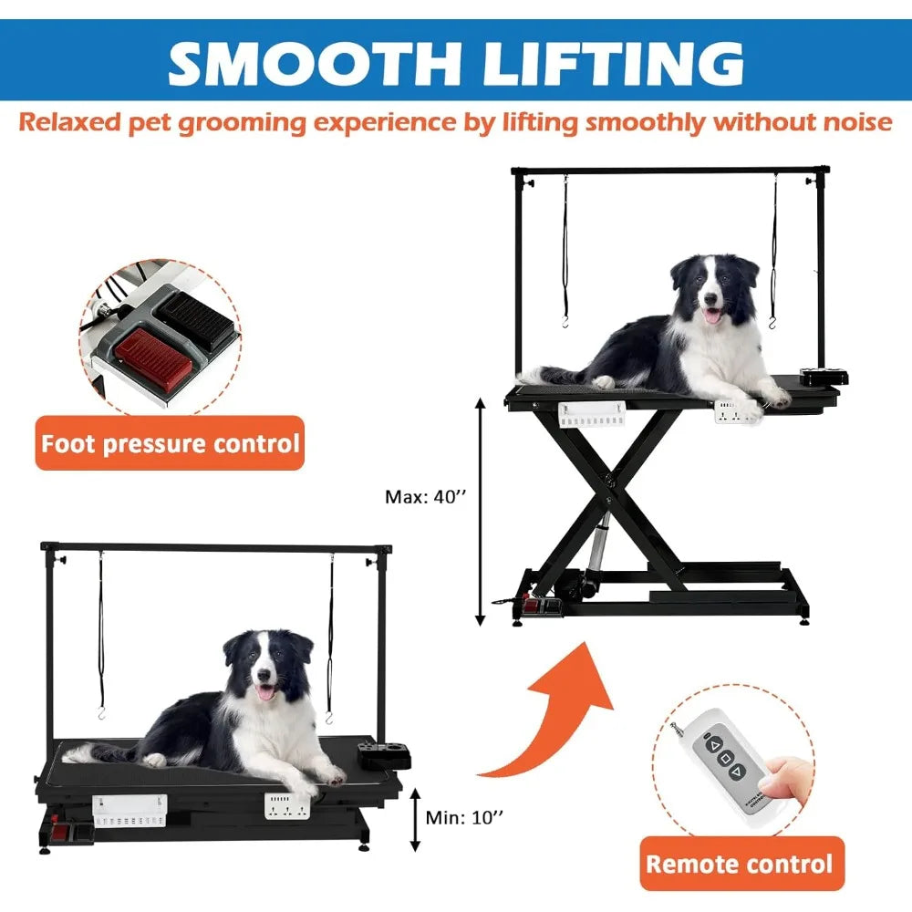 50'' Professional Electric Dog Grooming Table, Pet Grooming Table for Large Dogs Heavy Duty Height Adjustable with Dog Grooming