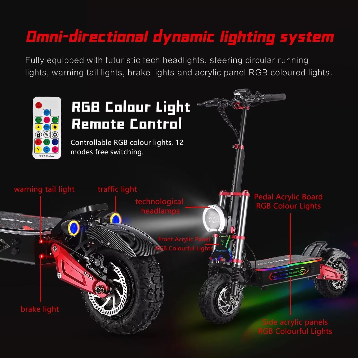 Boyueda S5 Electric Scooter 60V 38Ah Battery Off Road
